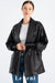 Genuine Lambskin Oversized Leather Jacket for Women - Batwing Sleeves, Large Pockets, Single Button Closure, and Loose Fit  Premium Quality Leather by Lebeni