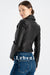 Women's Black Lambskin Leather Biker Jacket - Cropped, Zipper Detail, Fully Lined, Premium Quality