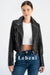 Women's Black Lambskin Leather Biker Jacket - Cropped, Zipper Detail, Fully Lined, Premium Quality