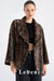 Women's Leopard Print Oversize Shearling Jacket with Single Button Detail
