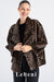 Women's Leopard Print Oversize Shearling Jacket with Single Button Detail