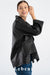 Lebeni Women's Luxurious Black Lambskin Leather Blazer – Oversized Single Button Design