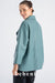Women's Soft Lambskin Leather Jacket - Mint Green Color Oversized Drop Shoulder