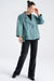 Women's Soft Lambskin Leather Jacket - Mint Green Color Oversized Drop Shoulder