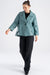 Women's Soft Lambskin Leather Jacket - Mint Green Color Oversized Drop Shoulder