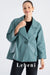 Women's Soft Lambskin Leather Jacket - Mint Green Color Oversized Drop Shoulder