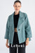Women's Soft Lambskin Leather Jacket - Mint Green Color Oversized Drop Shoulder