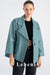 Women's Soft Lambskin Leather Jacket - Mint Green Color Oversized Drop Shoulder