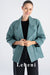 Women's Soft Lambskin Leather Jacket - Mint Green Color Oversized Drop Shoulder