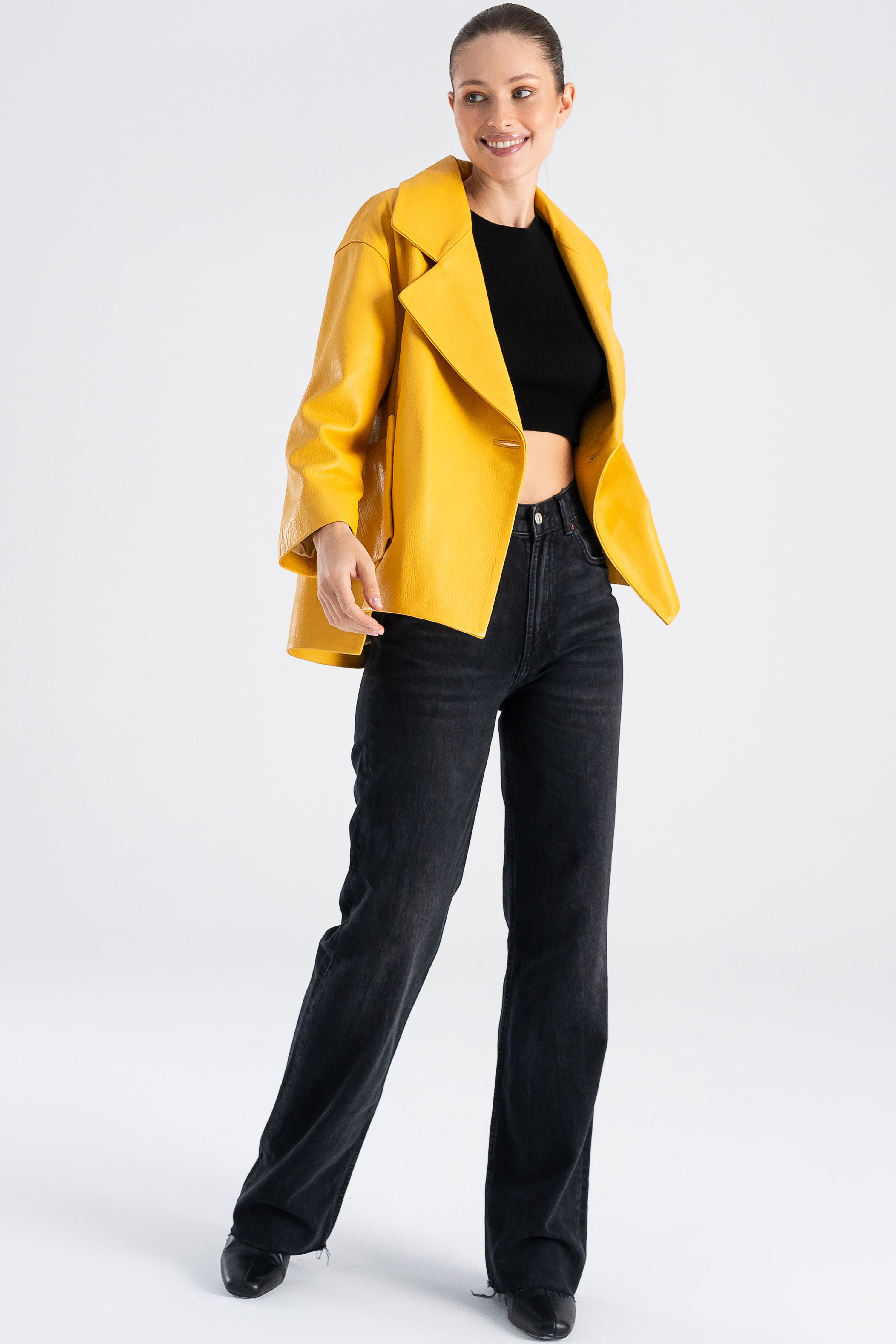 【SPERONE】Lambskin Overfit Single Stand Jacket Woman LAMBSKIN SINGLE RIDER JACKET - SPERONE | 60% - Asian Fashion