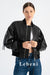 Vintage Style Women's Short  Bomber Leather Jacket | Cropped Black Lambskin Leather Jacket | Stylish and Modern Design, Perfect for Everyday Wear | Lebeni