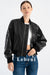 Vintage Style Women's Short  Bomber Leather Jacket | Cropped Black Lambskin Leather Jacket | Stylish and Modern Design, Perfect for Everyday Wear | Lebeni