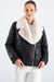 Women's Black Winter Jacket - Fur Trimmed Collar with Modern Zippered Design