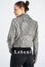 Women's Distressed Gray Lambskin Leather Biker Jacket - Zipper Pocket Details, Vintage Look, Slim Fit