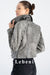 Women's Distressed Gray Lambskin Leather Biker Jacket - Zipper Pocket Details, Vintage Look, Slim Fit