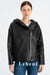 Women's Genuine Leather Jacket - Seasonal Hooded Lambskin Jacket with Oversized Fit, Drop Shoulder Design, and Relaxed Cut by Lebeni