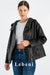 Women's Genuine Leather Jacket - Seasonal Hooded Lambskin Jacket with Oversized Fit, Drop Shoulder Design, and Relaxed Cut by Lebeni