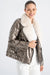 Women's Metallic Bronze Shiny Jacket - Fur-Trimmed Collar with Stylish Zippered Design