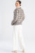 Women's Soft Lambskin Leather Gray Puffer Jacket with Fur Trim
