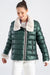 Women's Soft Lambskin Leather Metallic Green Puffer Jacket with Fur Trim