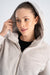 Women's Soft Shearling Hooded Cream Oversized Jacket