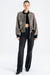 Women's Vintage Gray Distressed Lambskin Bomber Jacket - Genuine Leather, Relaxed Fit, Ribbed Details, Zippered Design